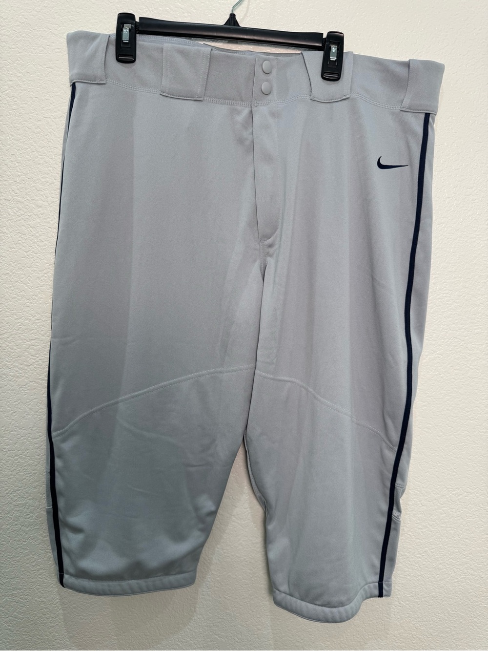 Nike Vapor Pro Baseball Pants Mens 3XL Gray Navy Piped High 747225-056 NWT